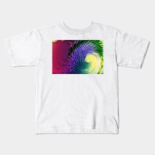 Colourful Spiral Wave Abstract Pattern Kids T-Shirt